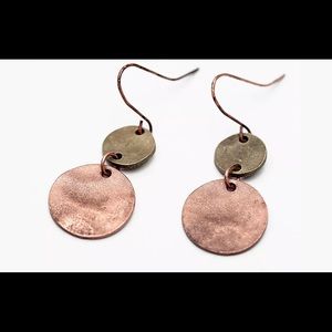 Vintage Retro Copper Gift Brass Dangle Drop Earrin